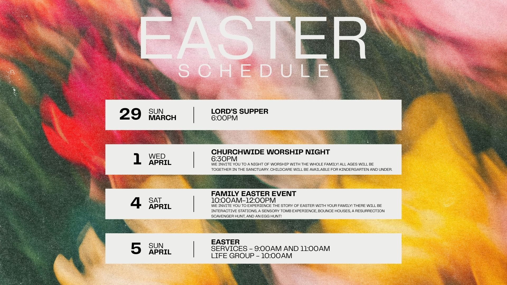 Easter 2026 Schedule